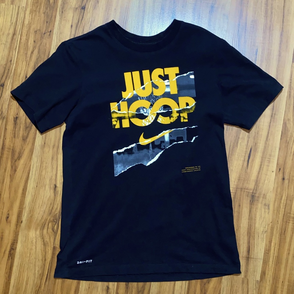 Nike Dri Fit Just Hoop It Tee Shirt Basketball Net Graphic Athletic